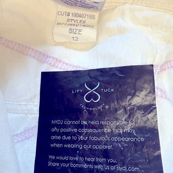 NYDJ Clarissa Mid Rise Ankle White Jeans Patented Lift Tuck Technology Size 12 - Picture 12 of 13